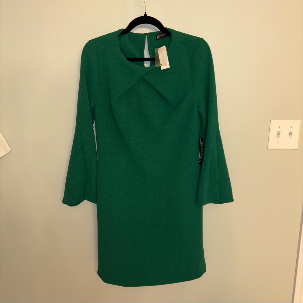 NWT New York & Co Green Bell Sleeve Dress